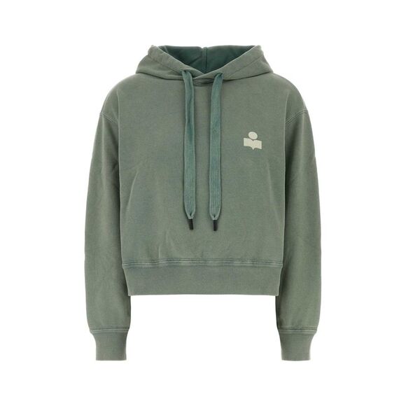 ISABEL MARANT ETOILE Sweaters - Isabel Marant Etoile Women Sage Green Cotton Blend Salmy Sweatshirt